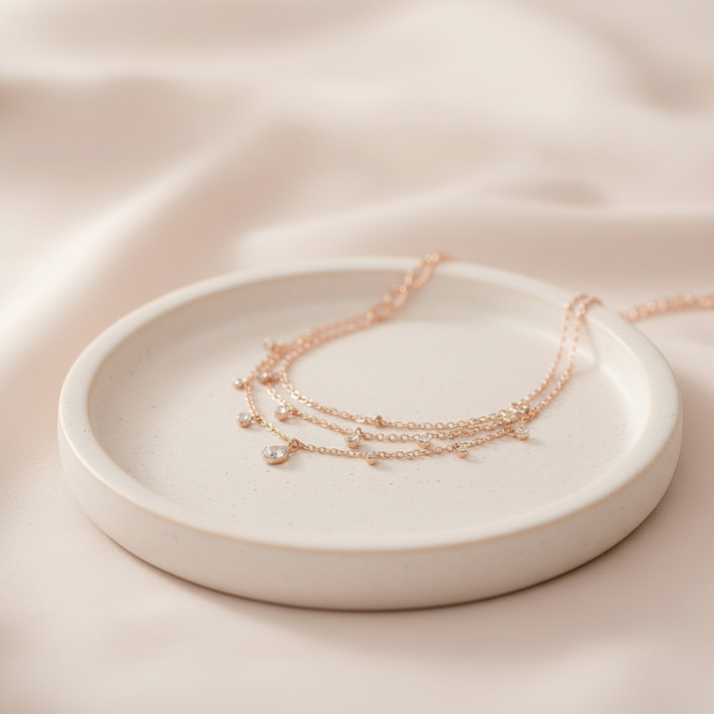 Cavigliera in lega color oro rosa