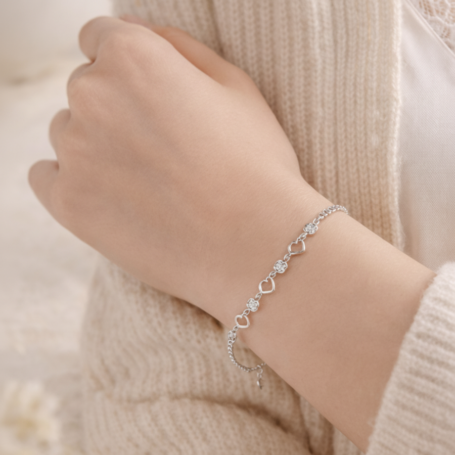 Bracciale in acciaio inossidabile color argento